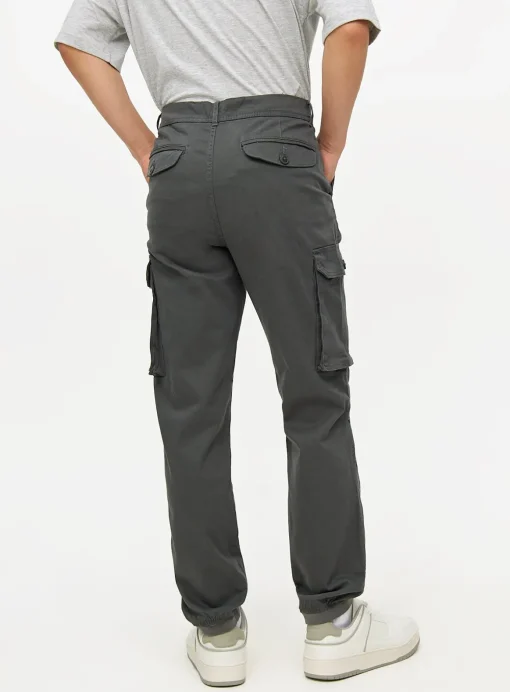 Charcoal Cuffed Cargo Trousers 40R