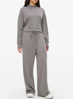 Charcoal Grey Sandwash Co-ord Wide Leg Joggers M