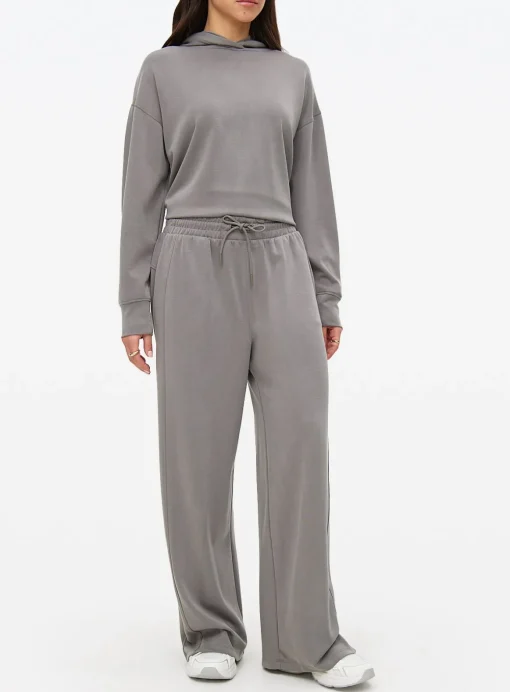 Charcoal Grey Sandwash Co-ord Wide Leg Joggers M