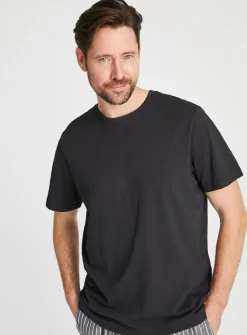 Charcoal Marl & Black Pyjama Top 2 Pack XL