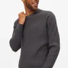 Charcoal Waffle Knit Crew Jumper XL