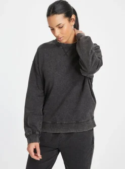 Charcoal Washed Coord Sweatshirt S