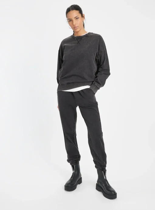 Charcoal Washed Coord Sweatshirt S