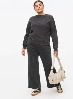 Charcoal Washed Crew Sweatshirt M