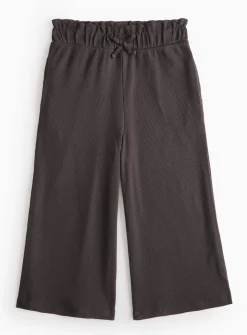 Charcoal Wide Leg Ribbed Trousers 14 years