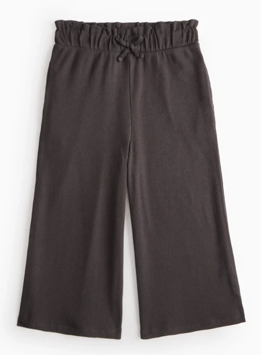 Charcoal Wide Leg Ribbed Trousers 14 years