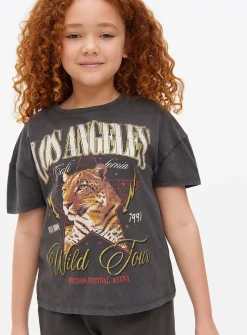 Charcoal Wild Cat Graphic T-Shirt 14 years