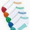 Chequered Footbed Trainer Socks 5 Pack 4-6.5