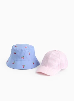Cherry Bucket Hat & Cap 2 Pack 1-2 years
