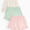 Cherry Print Frill Trim Shorts 3 Pack 9-12 months