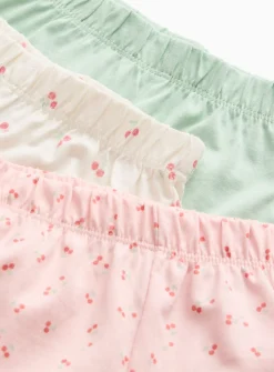 Cherry Print Frill Trim Shorts 3 Pack 9-12 months