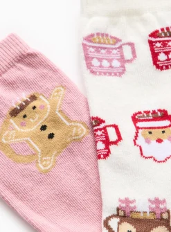 Christmas Mugs Socks 2 Pack 4-8