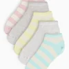 Coastal Stripe Trainer Socks 5 Pack 4-8