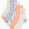 Cocktail Print Textured Ankle Socks 5 Pack 4-8
