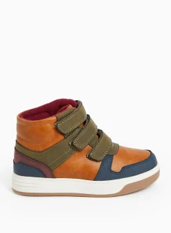 Colour Block Triple-Strap High Top Trainers 8 Infant