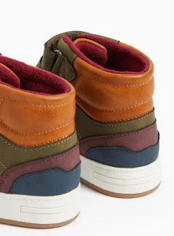 Colour Block Triple-Strap High Top Trainers 8 Infant