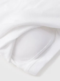 Cottonform™ White Built-In Support Bra Vest top 6