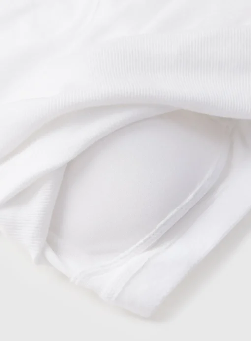 Cottonform™ White Built-In Support Bra Vest top 6