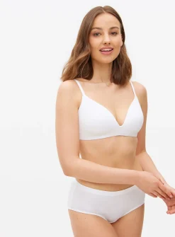 Cottonform™ White Ribbed Bralette 34DD