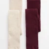 Cream & Berry Knitted Tights 2 Pack 0-6 months