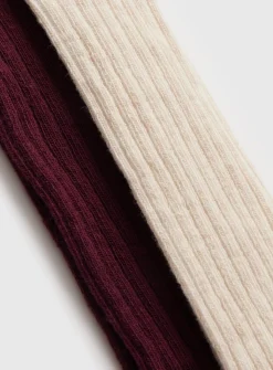 Cream & Berry Knitted Tights 2 Pack 0-6 months