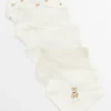 Cream Bear Print Hanky Bibs 5 Pack One Size
