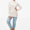 Cream Belted High Neck Tunic Top S