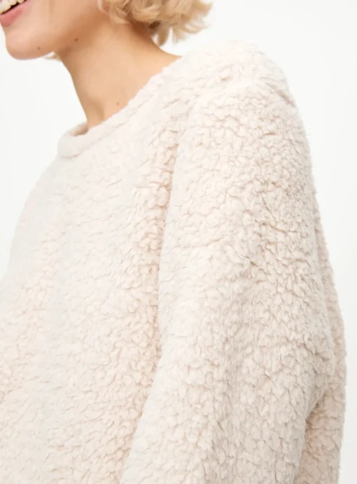 Cream Borg Fleece Thermal Co-ord Pyjama Top M