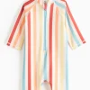 Cream Bright Stripe Swimsuit 6-9 months
