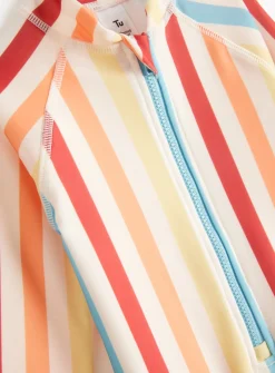 Cream Bright Stripe Swimsuit 6-9 months