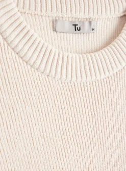 Cream Chenille Crew Neck Jumper S