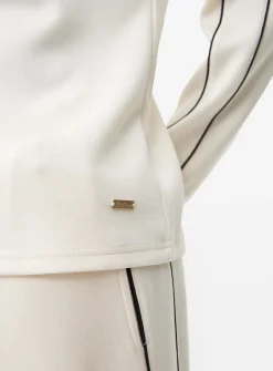Cream Contrast Piping Scuba Co-ord Pyjama Top S