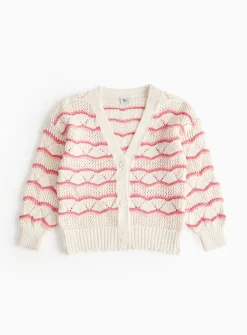 Cream Crochet Look Cardigan 5 years