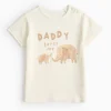 Cream Daddy Loves Me Short Sleeve T-Shirt Up to 3 mths