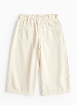 Cream Denim Wide Leg Jeans 1-2 years