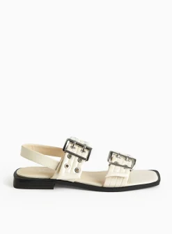 Cream Eyelet Sandals 6