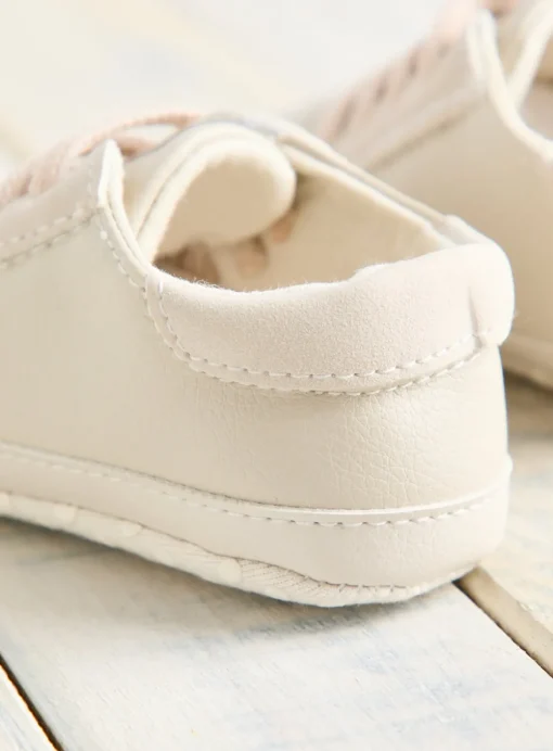 Cream Faux Leather Trainers 9-12 months