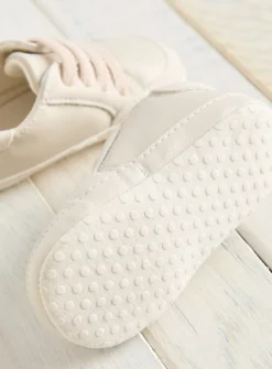 Cream Faux Leather Trainers 9-12 months