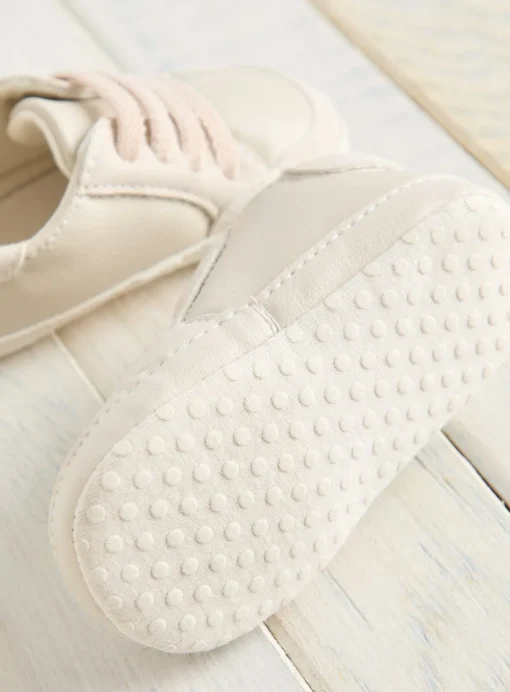Cream Faux Leather Trainers 9-12 months