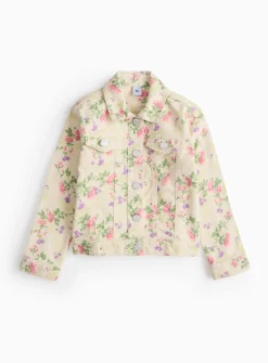 Cream Floral Print Denim Jacket 9-10 years