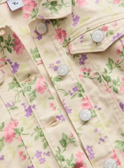 Cream Floral Print Denim Jacket 9-10 years