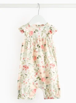 Cream Floral Print Jersey Romper 12-18 months