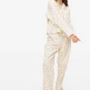 Cream Floral Print Traditional Woven Pyjamas 18