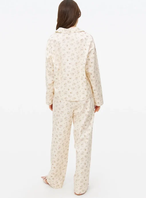 Cream Floral Print Traditional Woven Pyjamas 18