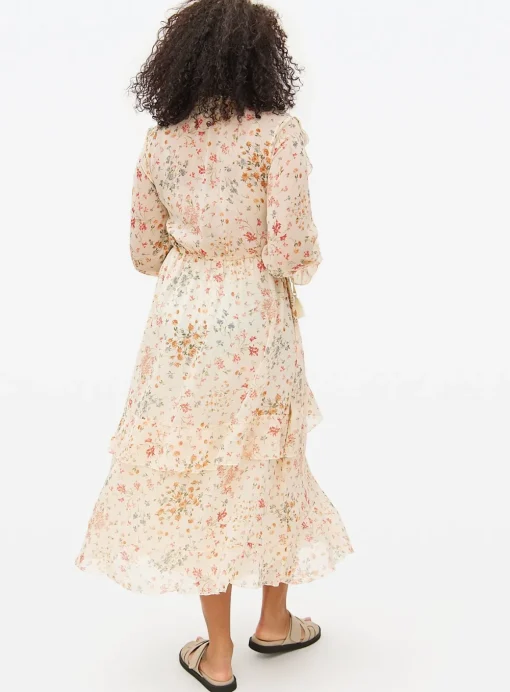 Cream Floral Ruffle Maxi Romantic Dress 12