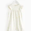 Cream Flower Print Frill Romper 6-9 months