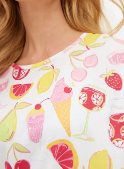 Cream Fruit Print Nightdress S