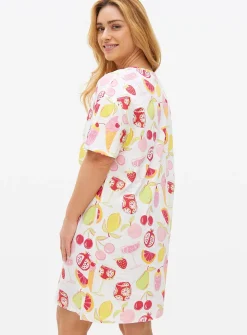 Cream Fruit Print Nightdress S