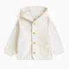 Cream Hooded Fleece Jacket 6-9 months