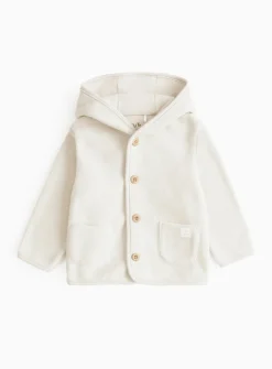 Cream Hooded Fleece Jacket 6-9 months